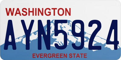 WA license plate AYN5924