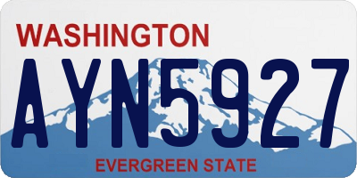 WA license plate AYN5927