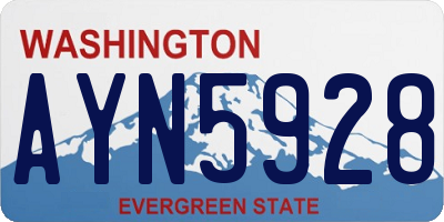 WA license plate AYN5928