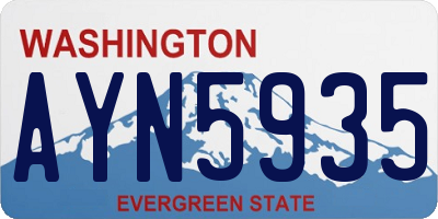 WA license plate AYN5935
