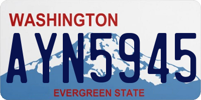 WA license plate AYN5945