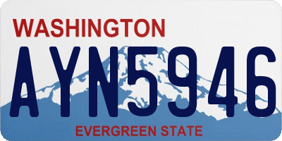 WA license plate AYN5946