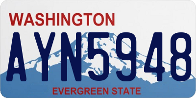 WA license plate AYN5948