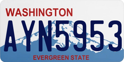 WA license plate AYN5953