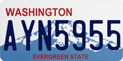 WA license plate AYN5955