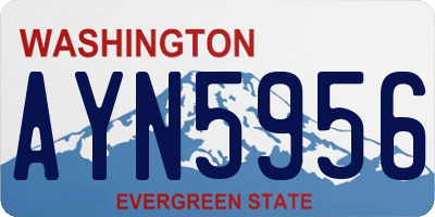 WA license plate AYN5956