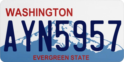 WA license plate AYN5957
