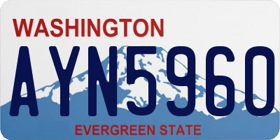 WA license plate AYN5960