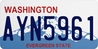 WA license plate AYN5961