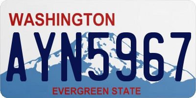 WA license plate AYN5967