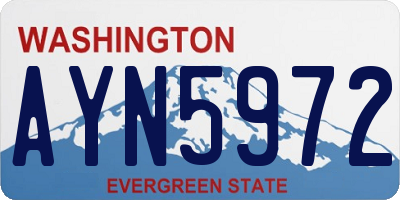 WA license plate AYN5972