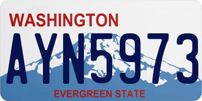 WA license plate AYN5973