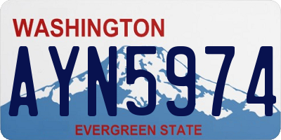 WA license plate AYN5974