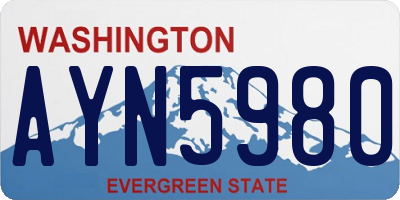 WA license plate AYN5980