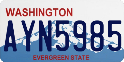 WA license plate AYN5985