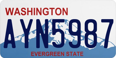 WA license plate AYN5987