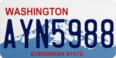 WA license plate AYN5988