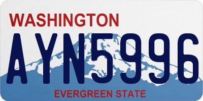WA license plate AYN5996