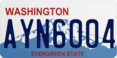 WA license plate AYN6004