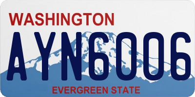 WA license plate AYN6006