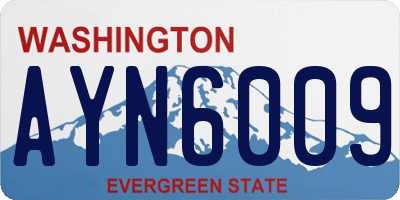 WA license plate AYN6009