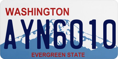 WA license plate AYN6010