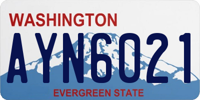 WA license plate AYN6021