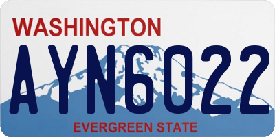 WA license plate AYN6022