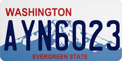 WA license plate AYN6023