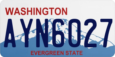 WA license plate AYN6027