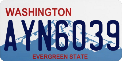 WA license plate AYN6039