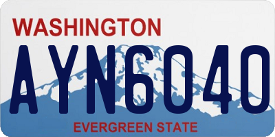 WA license plate AYN6040