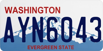WA license plate AYN6043