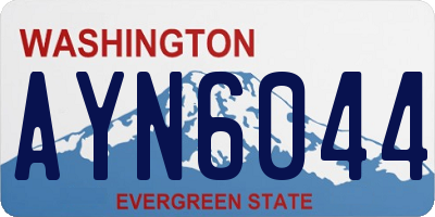 WA license plate AYN6044