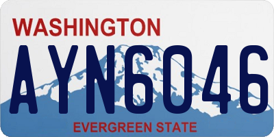 WA license plate AYN6046