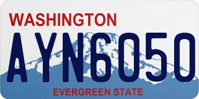 WA license plate AYN6050