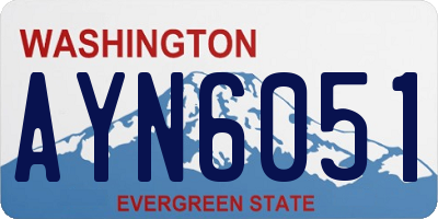 WA license plate AYN6051