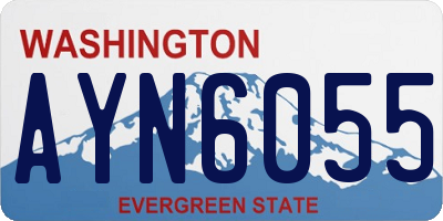 WA license plate AYN6055
