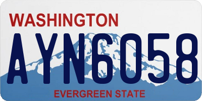 WA license plate AYN6058
