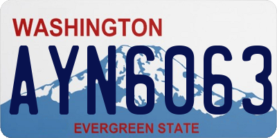 WA license plate AYN6063