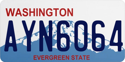 WA license plate AYN6064