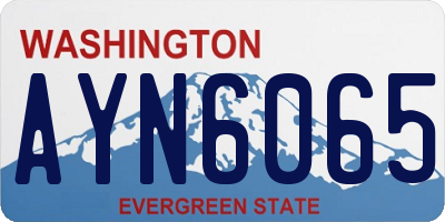 WA license plate AYN6065