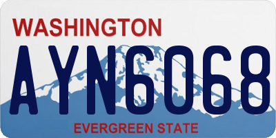 WA license plate AYN6068