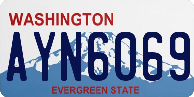 WA license plate AYN6069