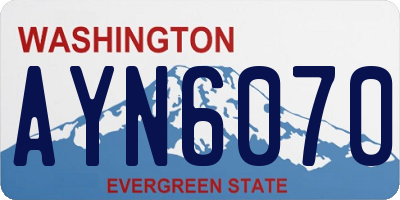 WA license plate AYN6070