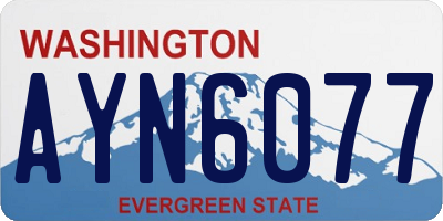 WA license plate AYN6077