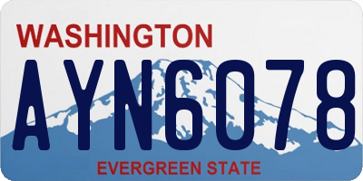 WA license plate AYN6078