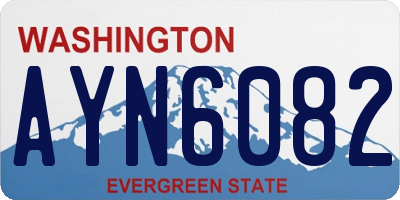WA license plate AYN6082