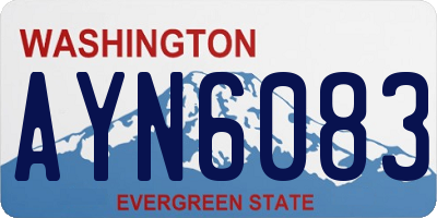 WA license plate AYN6083