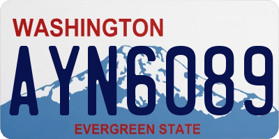 WA license plate AYN6089